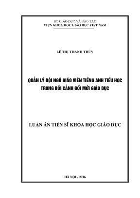 Quản lý giáo viên tiếng Anh tiểu học trong bối cảnh đổi 