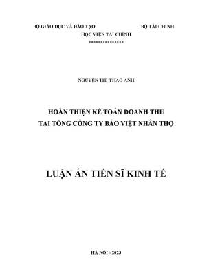 Cải tiến kế toán doanh thu tại Bảo Việt Nhân Thọ: Luận