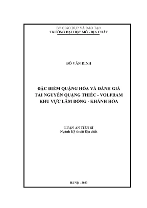 Đánh giá quặng thiếc volfram tại Lâm Đồng - Khánh Hòa