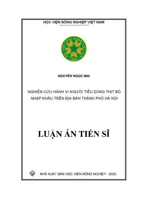 Nghiên cứu hành vi tiêu dùng thịt bò nhập khẩu tại Hà Nội