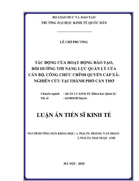 Tác động của đào tạo bồi dưỡng đến năng lực quản lý cán