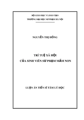 Nghiên cứu tâm lý học trí tuệ xã hội ở sinh viên sư phạm