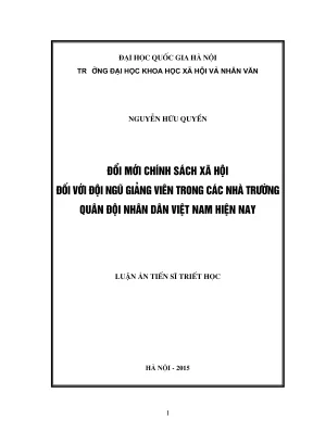 Đổi mới chính sách xã hội cho giảng viên quân đội Việt Nam