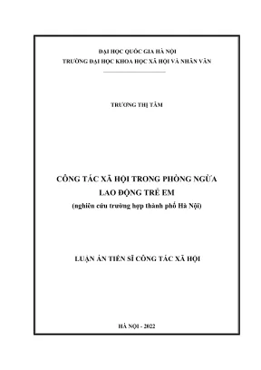Nghiên cứu công tác xã hội trong phòng ngừa lao động trẻ