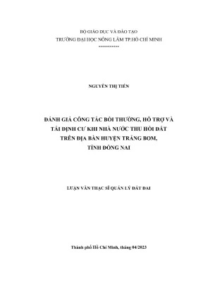 Đánh giá công tác bồi thường và tái định cư khi thu hồi