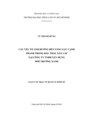 Năng lực cạnh tranh trong đấu thầu xây lắp: Các yếu tố
