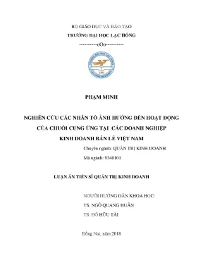 Nhân tố ảnh hưởng đến chuỗi cung ứng trong doanh nghiệp 