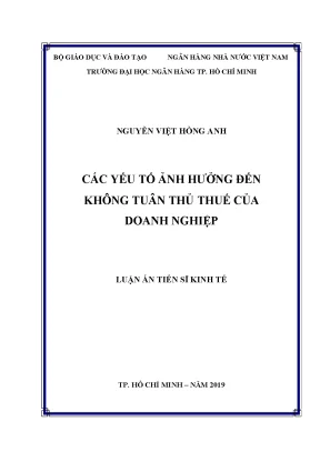 Yếu tố ảnh hưởng đến việc không tuân thủ thuế của doanh