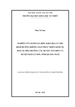 Đánh giá điều kiện địa lý cho phát triển kinh tế và bảo 