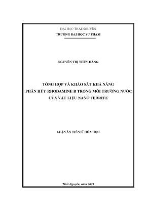 Khả năng phân hủy rhodamine B trong nước bằng vật liệu 
