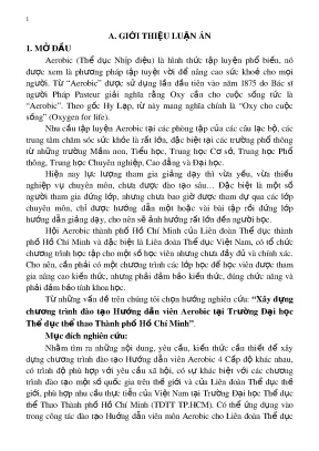 Chương trình đào tạo hướng dẫn viên aerobic tại Đại học 