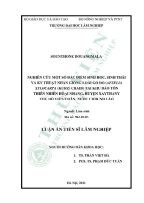 Nghiên cứu sinh học và kỹ thuật nhân giống loài gõ đỏ