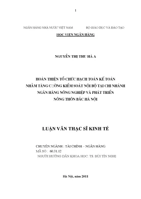 Nâng cao kiểm soát nội bộ tại ngân hàng nông nghiệp qua 