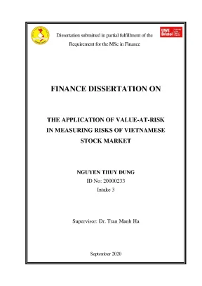 Ứng dụng Value-at-Risk trong đo lường rủi ro thị trường 