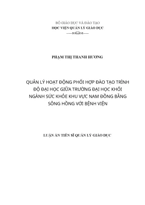 Quản lý phối hợp đào tạo đại học khối ngành sức khỏe tại 