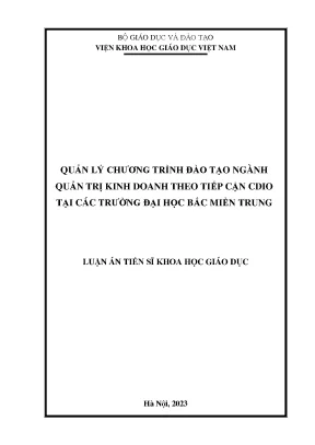 Quản lý chương trình đào tạo ngành quản trị kinh doanh