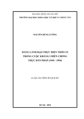 Thời cơ trong kháng chiến chống thực dân Pháp 1945-1954: