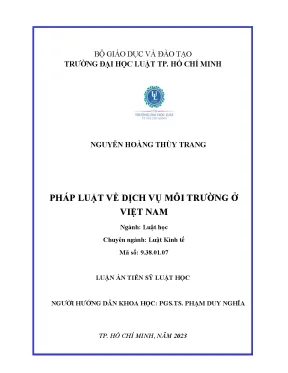 Nghiên cứu pháp luật về dịch vụ môi trường tại Việt Nam