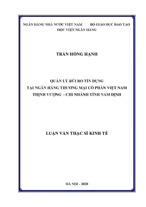 Quản lý rủi ro tín dụng tại ngân hàng thương mại cổ phần