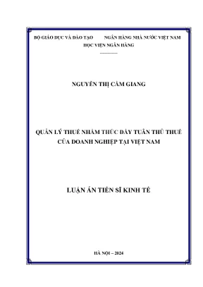 Quản lý thuế để nâng cao tuân thủ thuế doanh nghiệp tại 