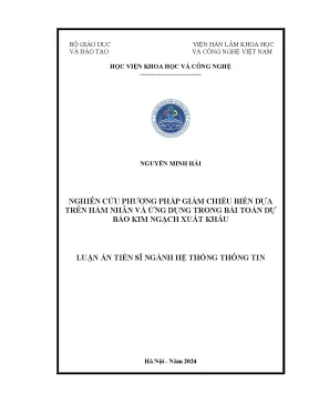 Nghiên cứu phương pháp giảm chiều biến và ứng dụng dự