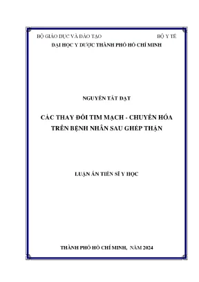 Thay đổi tim mạch và chuyển hóa sau ghép thận: Nghiên 