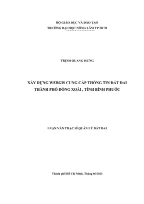 WebGIS Cung Cấp Thông Tin Đất Đai Tại Thành Phố Đồng 