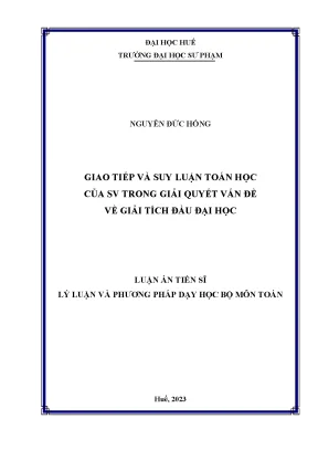 Nghiên cứu giao tiếp và suy luận toán học của sinh viên 