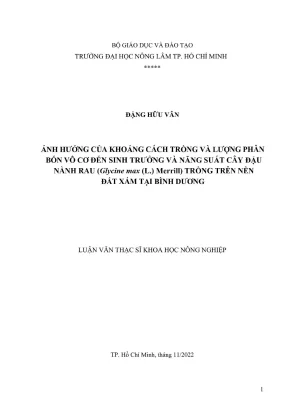 Ảnh hưởng khoảng cách trồng và phân bón đến năng suất