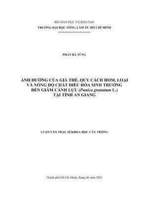 Ảnh hưởng của giá thể và nồng độ chất điều hòa sinh
