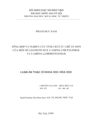 Nghiên cứu tính chất ức chế ăn mòn của azometin trong 