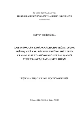 Ảnh hưởng của khoảng cách gieo trồng và phân bón đến