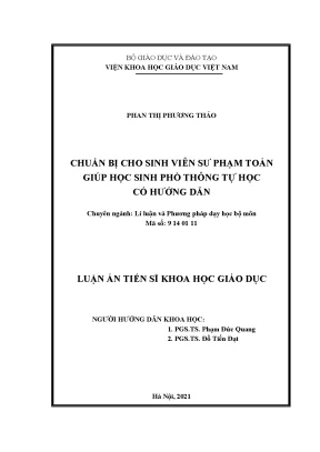 Hướng dẫn tự học toán cho học sinh phổ thông từ luận án 
