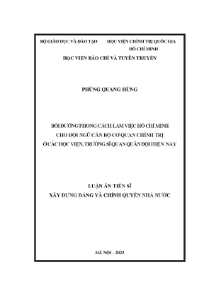 Bồi Dưỡng Phong Cách Làm Việc Hồ Chí Minh Cho Cán Bộ