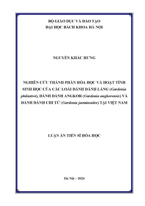 Nghiên cứu thành phần hóa học và hoạt tính sinh học của