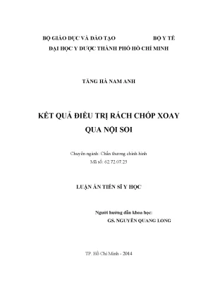 Nghiên cứu điều trị rách chóp xoay bằng phương pháp nội soi