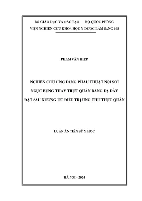 Nghiên cứu phẫu thuật nội soi thay thực quản bằng dạ dày 