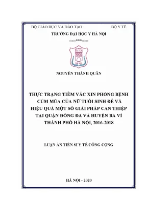 Tiêm Vắc Xin Phòng Bệnh Cúm Mùa Cho Phụ Nữ Tuổi Sinh Đẻ 