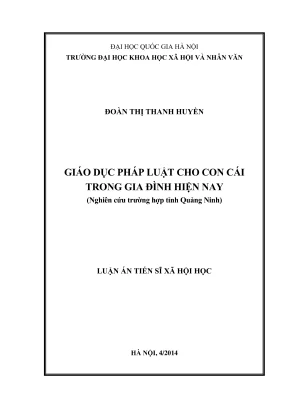 Nghiên cứu giáo dục pháp luật cho con cái trong gia đình
