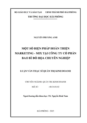 Cải thiện marketing mix tại công ty bao bì đồ họa chuyên