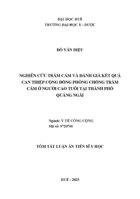 Nghiên cứu trầm cảm và can thiệp cộng đồng cho người cao 