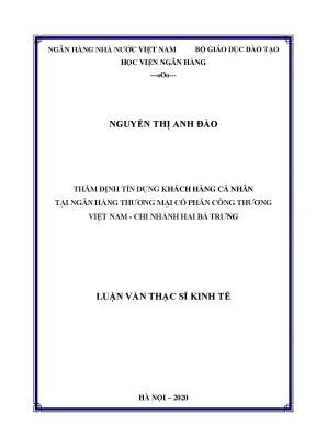 Thẩm định tín dụng khách hàng cá nhân tại ngân hàng