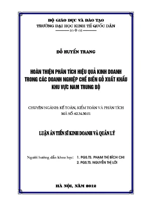 Phân Tích Hiệu Quả Kinh Doanh Doanh Nghiệp Chế Biến Gỗ