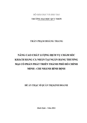 Nâng cao chất lượng dịch vụ chăm sóc khách hàng tại ngân