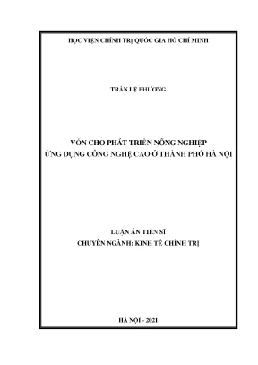 Phát triển nông nghiệp công nghệ cao tại Hà Nội: Nguồn
