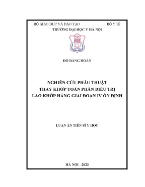 Nghiên cứu phẫu thuật thay khớp háng điều trị lao khớp 