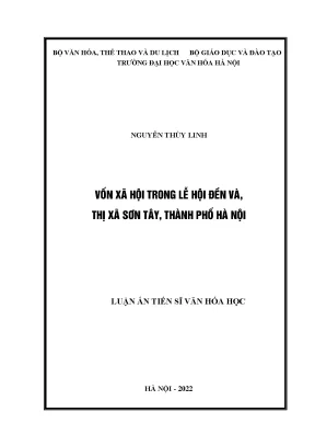 Vốn xã hội trong lễ hội đền tại thị xã Sơn Tây, Hà Nội