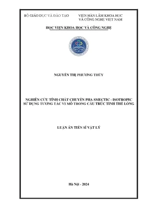 Nghiên cứu tính chất chuyển pha smectic isotropic trong 