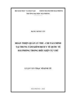 Cải thiện quản lý tài chính tại trung tâm kiểm dịch y tế