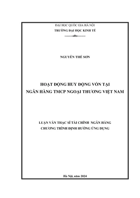 Nghiên cứu huy động vốn tại ngân hàng TMCP Ngoại thương